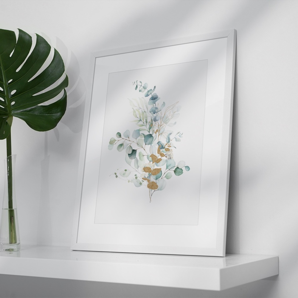 Wall Art Watercolor Botanical Eucalyptus Branch Print Unframed - Picture 4 of 12